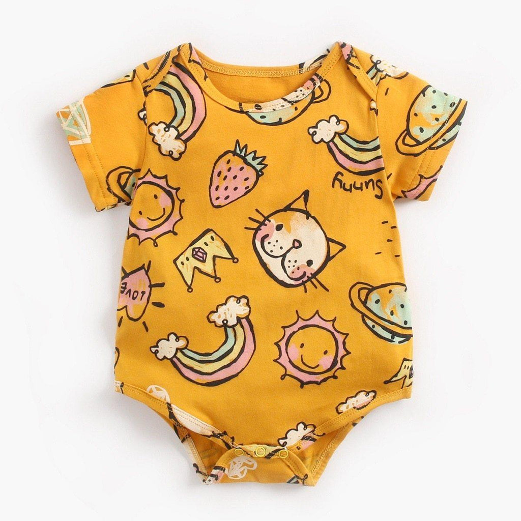 Colorful Tribal Feather Baby Bodysuit Romper – Girls & Boys (0–3T)