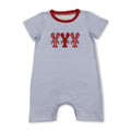 Short sleeves stripe crawfish baby boy summer romper